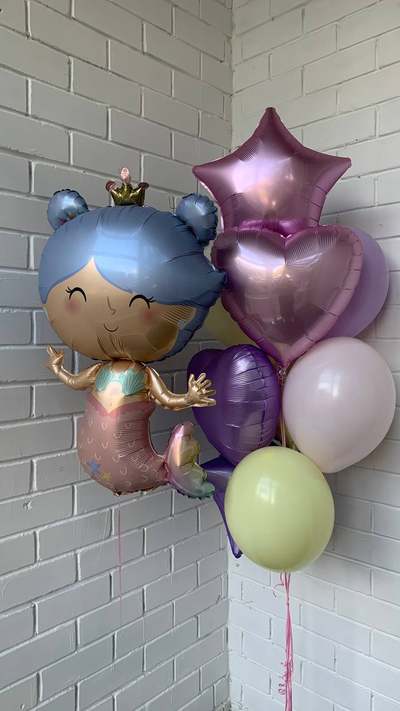 Нежный набор шаров на день рождения для девочки "Русалочка" №5