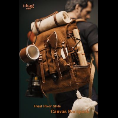 Рюкзак с аксессуарами для кемпинга (для коллекционных фигур 30 см) масштаб 1/6  Frost River Style Canvas Camping backpack (i-b001A) - i-bag