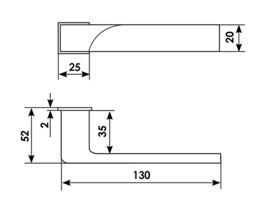 Дверные ручки Morelli Luxury FIORD-SM CSA Цвет - Матовый хром