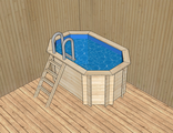 Деревянный бассейн (купель) овальный 2,50 х 1,55 м глубина 115 см Кристалл