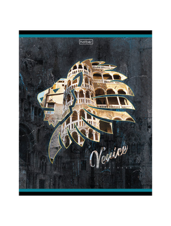 Тетрадь, А5, 96 л., HATBER, скоба, клетка, обложка картон, "Венеция" (1 вид), 96Т5В1_20097