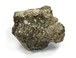 Гранат зеленый (Андрадит) на породе, Россия, Дальнегорск (44*35*34 мм, 78 г) №26883