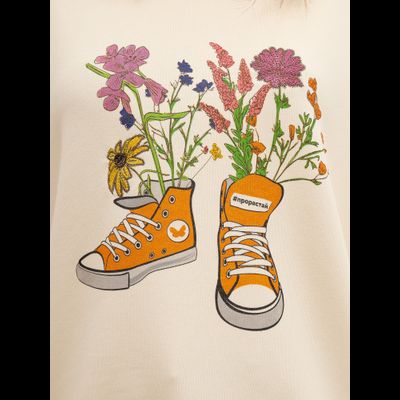 ЖЕНСКИЙ СВИТШОТ СВЕТЛЫЙ "ЦВЕТОЧНЫЕ КЕДЫ"