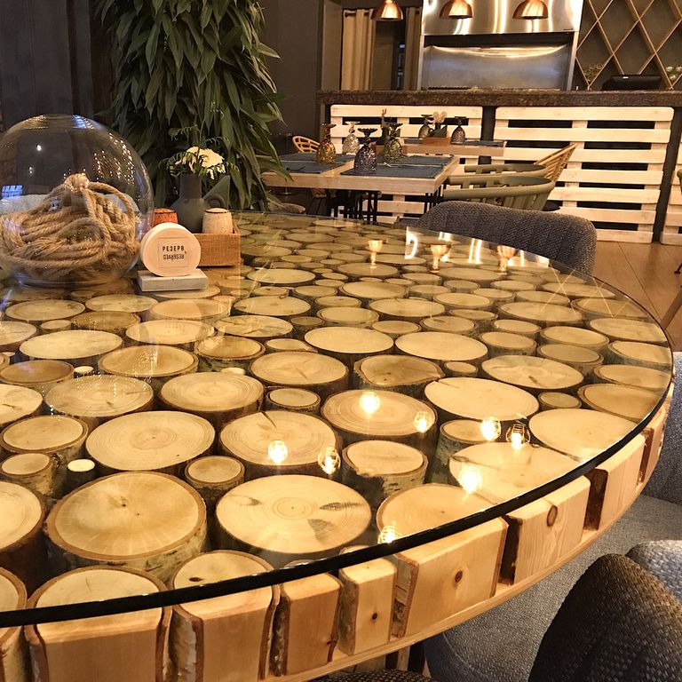 Стол обеденный Martinov - стол из дерева Ясеня и полимерного стекла