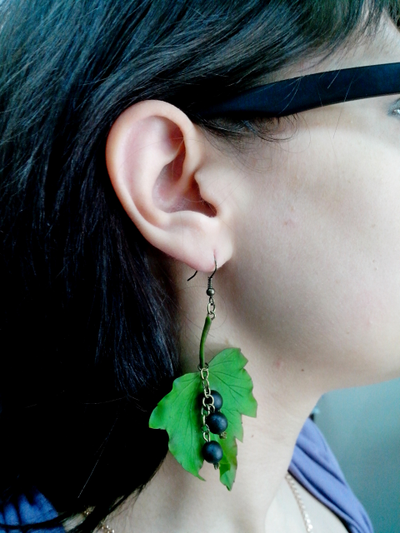 Серьги "С черной смородиной".