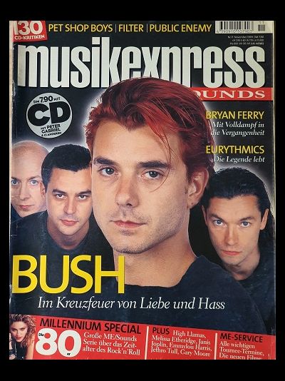 Musikexpress Sounds Magazine November 1999 Bush, Иностранные музыкальные журналы, Intpressshop