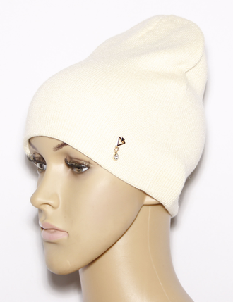 Шапка женская "Мелкая резинка "556 кофе, ваниль, чайная роза, белая, тиффани