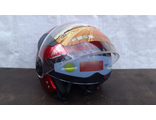 Шлем открытый "Safelead" HF-256  "колобки с доп. стеклом" красный L