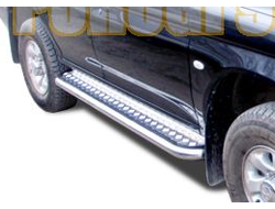 Пороги с накладным листом	d60 для Mitsubishi Pajero Sport (1998-2007)