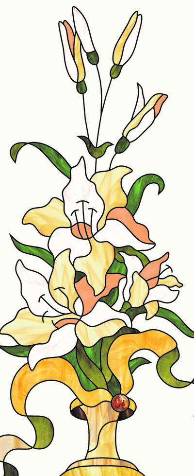 Витражная пленка, витражная пленка самоклеющаяся, пленочный витраж с классическим рисунком