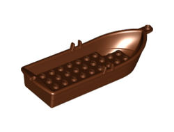 Boat, 14 x 5 x 2 with Oarlocks without Hollow Inside Studs, Reddish Brown (21301 / 6115714)