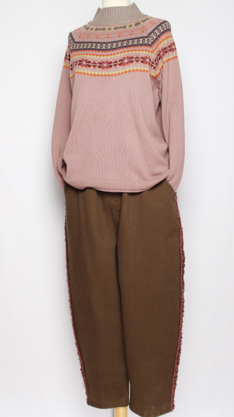 Брюки плотный хлопок утепленные "Лампас" молочные, шоколад, черные, красные р.48-52