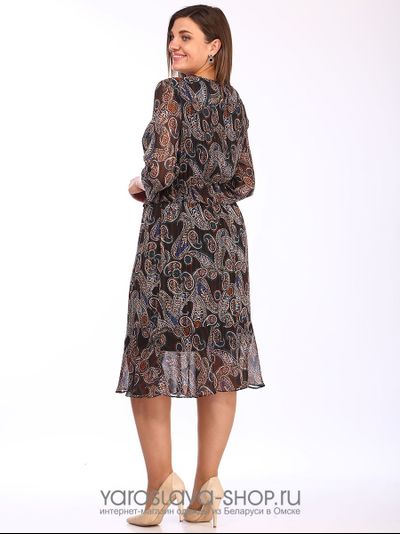 Женское шифоновое платье с абстрактным принтом