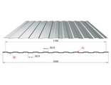 Профнастил оцинкованный С 8 0.35х1150х2000