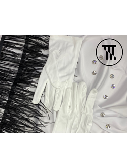 Перчатки трикотажные (короткие), цв. Белый, ST-1605