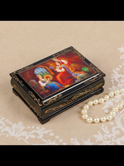 Шкатулка «Аленький цветочек», 8×10 см, лаковая миниатюра