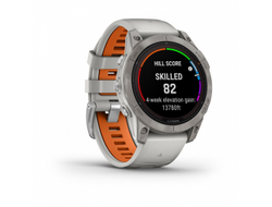 Умные часы Garmin Fenix 7 Pro Sapphire Solar титановый серый с серо-оранжевым ремешком 010-02777-20