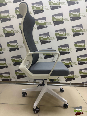 Кресло РЕКОРД М-878 белый пластик (серый) UTFC