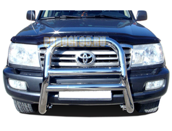 Защита переднего бампера высокая скоба d76 для Toyota Land Cruiser 100 (1998-2006)