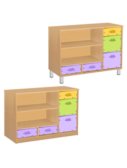 ТУМБА КОМБИНИРОВАННАЯ СИСТЕМА ХРАНЕНИЯ К/131 ПВХ