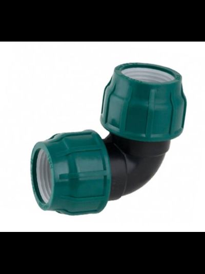Отвод ПЭ угол обжимной POELSAN для пнд труб 20 25 32 40 50 63 75 90 110