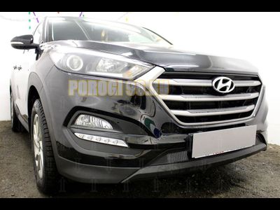 Защита радиатора Hyundai Tucson 2015-2018 black низ