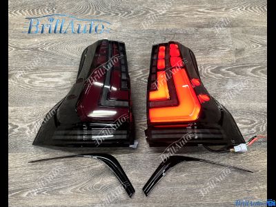 Стопы Toyota Land Cruiser Prado 150 2009-2024 с анимацией черные