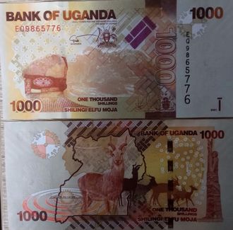 Уганда 1000 шиллингов 2021 г.
