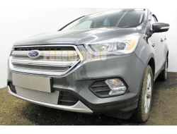 Защита радиатора Ford Kuga II 2016- (3 части) chrome верх PREMIUM