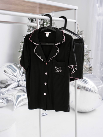 Домашняя одежда Виктория Сикрет с сердечком цвет черный