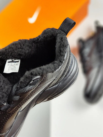 Nike Air Monarch Black Зимние С Мехом