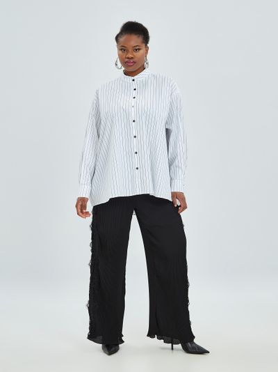 Белая рубашка в полоску