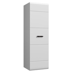 НЭНСИ New Пенал навесной (исп1) (400*1280*346мм), Белый глянец холод/белый