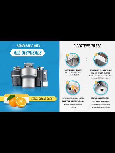 Чистящие таблетки для измельчителя DISPOSER CLEANER, (24 шт/упак)