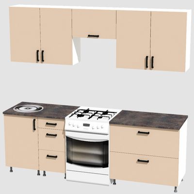 Кухня Эконом 1,8 метра (900х900) Цвет: Фон бежевый/Фон бежевый