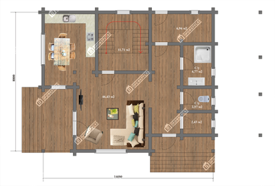 Дом из клееного бруса "Истра", 150 м2