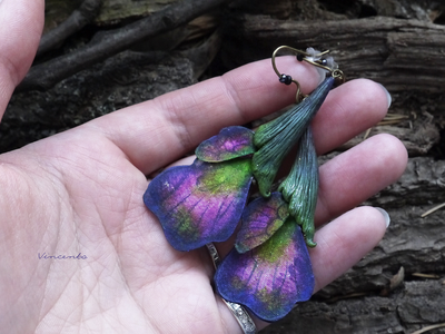 Волшебные серьги "Крылышки Луговых Фей" (необычные серьги в эльфийском стиле)