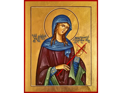 Маргарита (Марина) Антиохийская, святая великомученица. Рукописная православная икона.