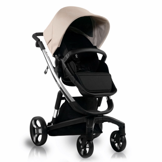 Коляска 3в1 ibebe i-stop Экокожа Beige, CHROME рама