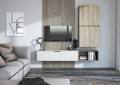 Бохо НМ-001 гостиная Дуб Крафт Серый/Кашемир