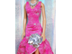 Тёмно-розовое платье с серебряным цветком. (545)