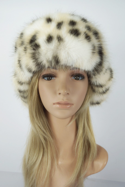 Ушанка "НОН-СТОП" пудра + рысь (со всех сторон)