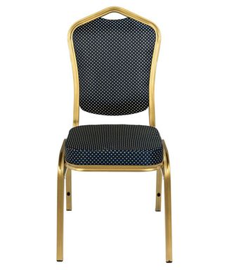 Банкетный стул Квадро 25 мм - золотой, синяя корона