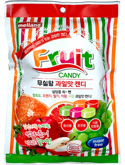 Фруктовая карамель Sugar Free Melland без сахара (Ю. Корея) 92 г