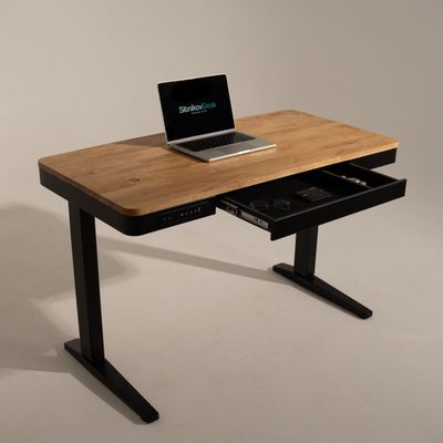 Умный стол 120×60 чёрный | массив дуба