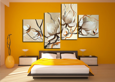 Модульная картина "Белые взрывы"