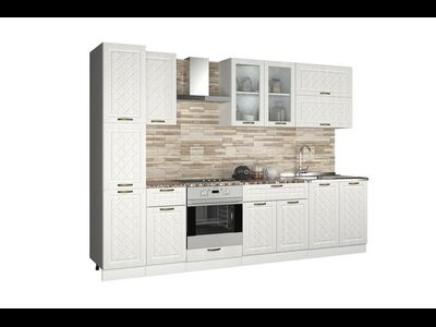 Кухня "Агава" 3,0м МДФ (Эра) лиственница светлая