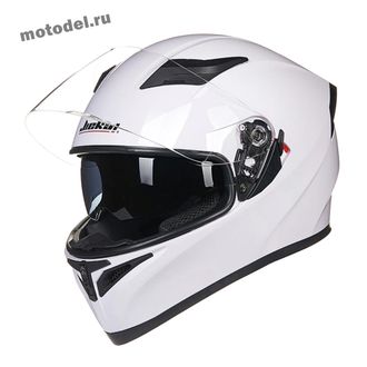 Мотошлем JK SX09 интеграл (шлем) с очками, белый