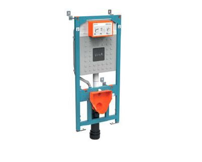 Комплект подвесного унитаза со скрытой системой смыва на 3/6 л VitrA Normus-1 :  стандартное сиденье с металлическими петлями, панель системы смыва с механическими кнопками, цвет белый (панель управления двойная), 9773B003-7201