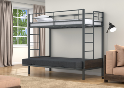 Двухъярусная кровать-диван Дакар 1 Серый (вставки венге) фото 1